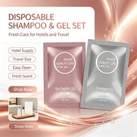 Sachets de shampoing et gel douche jetables format voyage, à l'extrait végétal, contrôle du sébum, nettoyage doux, pour hôtels et gîtes, conditionnement composite