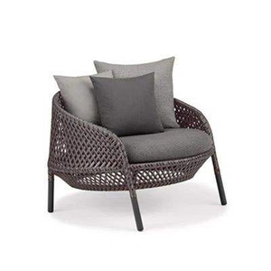 Set Moderno di Mobili da Esterno in Alluminio a Tre Pezzi con Divano, Sedia e Tavolino Pieghevole per Cortile, Balcone e Terrazza - Product Image 6