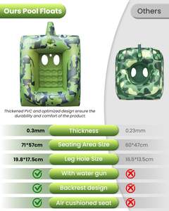 Bouée gonflable géante pour adultes avec canon à eau, fabriquée au Vietnam, pour piscine et lac, jouet aquatique à chevaucher - Product Image 3