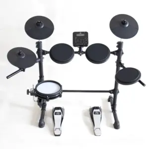 Hot Koop Elektrische Drum Set Fabriek Junior Drum Kit 4 Drums 3 Bekkens Elektrische Drumkit