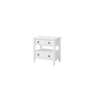 White Nightstand With 2 <b>Drawers</b> <b>Storage</b> <b>Drawer</b> Unit <b>For</b> Bedroom - Product Image 4