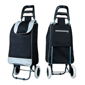 Poland Stock 2-Wheel Folding Shopping <b>Trolley</b> Large Capacity Market Cart with Rear Zipper Pocket EU Dropshipping - Product Image 1