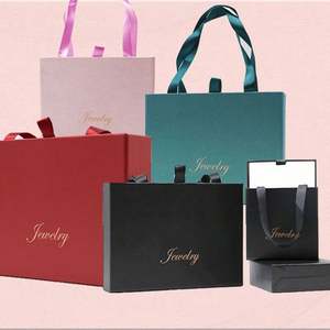 Hot Sell New Solid Color Drawer Type Jewelry Hand Paper Box Simple Necklace <b>Ring</b> Jewelry Set Packing Box Holiday Gift Box - Product Image 3