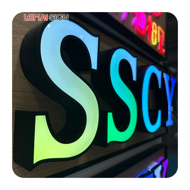 2025 Customized 3D Luminous Character Architectural Sign Outdoor Channel Letter LED Control Full Color Headlight Electronic Sign