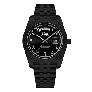 Reloj de Cuarzo de Lujo Musulmán Islámico con Esfera Negra y Logotipo Personalizado para Hombre, Reloj de Acero Inoxidable Resistente al Agua con Número de Etiqueta Privada - Product Image 3