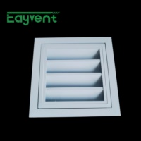 Grille d'aération extérieure carrée en aluminium, couleur personnalisée, à ressorts amovibles, étanche à la pluie, pour la ventilation des bâtiments commerciaux