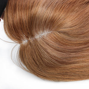 100% 정통 진짜 자연 인모 조각 모노 인간 무료 스플릿 헤어 토퍼 - Product Image 4