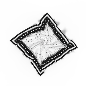 <span class=keywords><strong>Elegante</strong></span> Bandana Geometrica Bianca e Nera, <span class=keywords><strong>Foulard</strong></span> Quadrato Vintage Estivo Multifunzionale, Sciarpa Corta alla Moda per Testa e Collo da Donna - Product Image 2