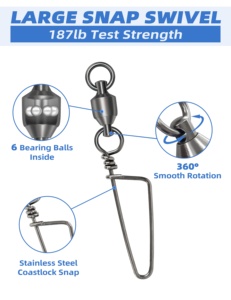 Wahoo สาย250lb-400lb 25ft แบบโมโนพร้อมตัวหมุนขนาดใหญ่ทำจากสเตนเลสสำหรับตกปลาน้ำเค็มความเร็วสูง - Product Image 4
