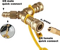 Adaptateur de raccordement/déconnexion rapide en laiton massif 3/8 en forme de Y pour systèmes de gaz naturel et de propane basse pression, usage domestique extérieur