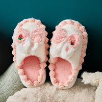 Pantoufles d'Hiver Automne 2024 en Coton Peluche Mignonnes pour Enfants, Confortables Chaussons d'Intérieur Antidérapants à Plateforme, Doux et Chauds