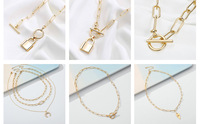 Collier en acier inoxydable 18K, chaîne trombone, fil plat ovale, chaîne osseuse OT