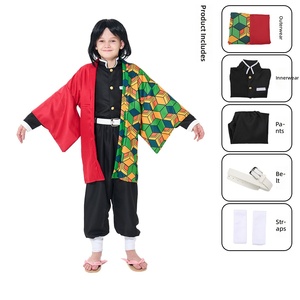 Disfraz de Halloween de samurái japonés de anime para niños, conjunto de chaqueta <span class=keywords><strong>Haori</strong></span>, uniforme, pantalones Kimono, cinturón, disfraz para fiesta de cosplay - Product Image 6