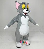 Costume de mascotte gonflable de personnage de dessin animé chat et souris, déguisement de fête d'anniversaire, accessoires publicitaires