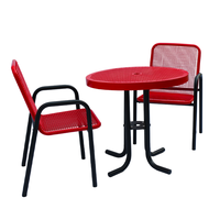 Table de pique-nique commerciale d'extérieur en métal, ensemble de meubles de jardin, table basse en acier, aire de jeux extérieure, patio, table et chaise
