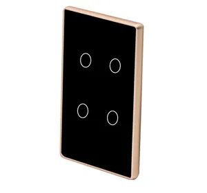 Tuya 120 type wifi light switch smart home system 4gang one way touchscreen light wall switch