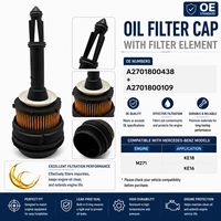 Tapa de Filtro de Aceite de Motor de Larga Duración con Papel de Filtro para Mercedes-Benz M271 KE18 KE16 OE A2701800438+ A2701800109 2701800009
