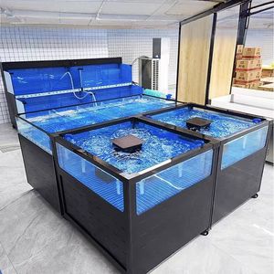 Meerlaags vierkant glazen milieuvriendelijk gekoeld viskom |   100L-500L Transparant Energiebesparend Aquarium - Product Image 2