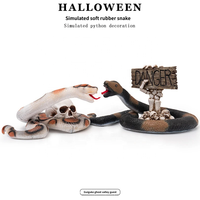 Modèle d'animal simulé en caoutchouc souple, grand serpent python sauvage, jouet de farce pour Halloween