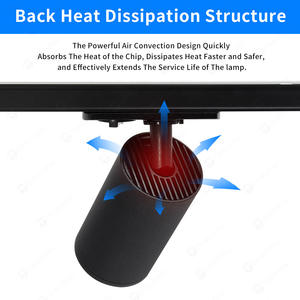 Projecteur de rail de plafond de boîtier en aluminium commercial 3 phases noir blanc GU10 MR16 éclairage de rail de <span class=keywords><strong>LED</strong></span> rotatif à 360 degrés - Product Image 6