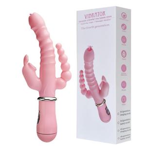 Vibrador de Conejo Recargable de Tres Puntas, Masturbador Erótico para Adultos, Producto de Sexo Seguro para Mujeres - Product Image 1