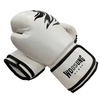 Оптовая продажа, полиуретановые белые боксерские перчатки Woosung для тренировок с индивидуальным принтом, OEM и ODM
