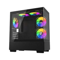 Boîtier de PC de jeu personnalisé en usine JNP boîtier de ventilateur RVB alimentation de bureau tour moyenne armoire de refroidissement par eau Micro ATX