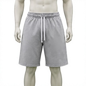 Shorts de survêtement pour homme en molleton de coton, coupe ample, personnalisés avec impression croisée, de haute qualité, pour le sport et le streetwear, avec cordon de serrage - Product Image 1