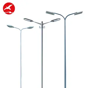 Customized Aluminium 3.5 M 6M 8 12 Meter 9M Used Lamp Pole Galvanized Steel Solar Street Light Poles