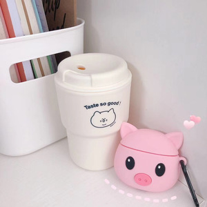 3D Dễ Thương Động Vật Heo Màu Hồng Không Dây Trường Hợp Tai Nghe Cho Airpods 1/2/Pro - Product Image 3