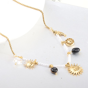 Collar con colgante en forma de corazón con cuentas de piedras preciosas y colgante para mujer, joyería de regalo - Product Image 3