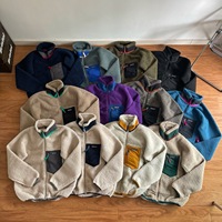Veste unisexe chaude d'automne en fibre d'acétate Pata avec fermeture éclair et col à poches, spéciale transfrontalière