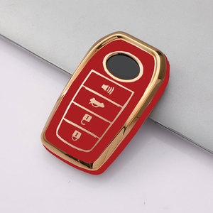 Étui de protection pour clé en TPU avec bord doré pour Toyota Chr Rav4 Auris Avensis Prius <span class=keywords><strong>Aygo</strong></span> Camry Corolla Land Cruiser 200 Prado Crown Shell Fob - Product Image 4