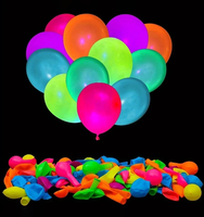 50 ballons néon réutilisables, 6 couleurs, impression fluorescente UV, décorations de fête durables pour anniversaire, Noël, Pâques, Diwali