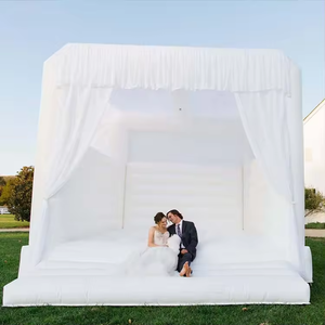 Château gonflable commercial de luxe pour événements et fêtes, idéal pour mariages, avec zone de saut et protection intégrée, couleur <span class=keywords><strong>blanc</strong></span> - Product Image 3