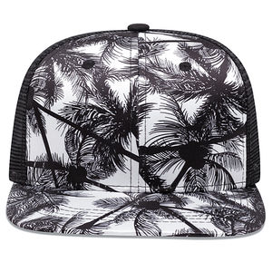 Yüksek kalite 6 Panel çiçek baskı Snapback kap toptan özel Logo erkek kadın Hip Hop Gorras düz fatura tropikal çizgili - Product Image 2
