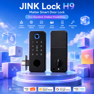Cerradura Inteligente JINK H9 con Certificación Matter, Desbloqueo por Huella Dactilar, Contraseña, Tarjeta RFID, Aplicación Tuya, Cerrojo Electrónico, <span class=keywords><strong>Entrada</strong></span> sin Llave - Product Image 5