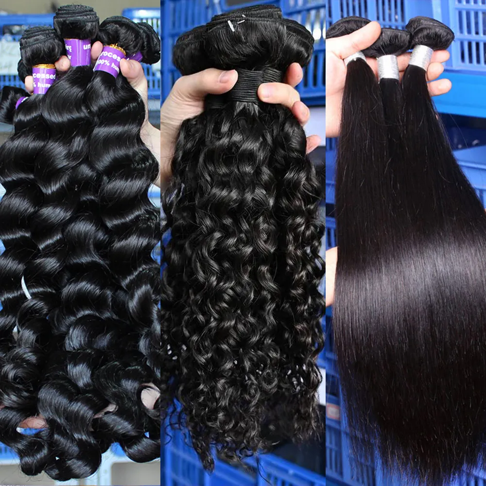 32 34 36 38 40 Raw Indian Hair Double Weft Bundles Cuticle Aligned Virgin Remy Hair Weave Peruvian Human Hair Extensions Vendor