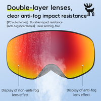 Qunature Sports d'hiver Équipement de ski Lunettes de ski de neige Anti-buée uv400 Protection Snowboard Lunettes de ski