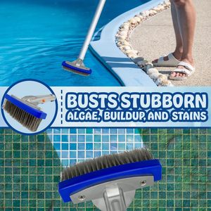 Brosse de <span class=keywords><strong>piscine</strong></span> en acier inoxydable de 5 pouces à poils durs pour piscines en béton et en <span class=keywords><strong>gunite</strong></span>, efficace pour nettoyer les parois et les carreaux - Product Image 6