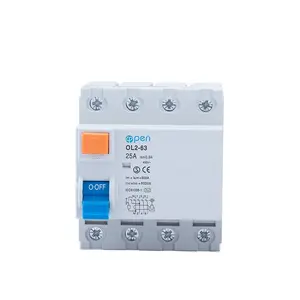 OL2-63 4P RCCB Open Electric OL2-63 2 pole rccb 40a 30ma 300ma current circuit breaker a type with cb ce certification