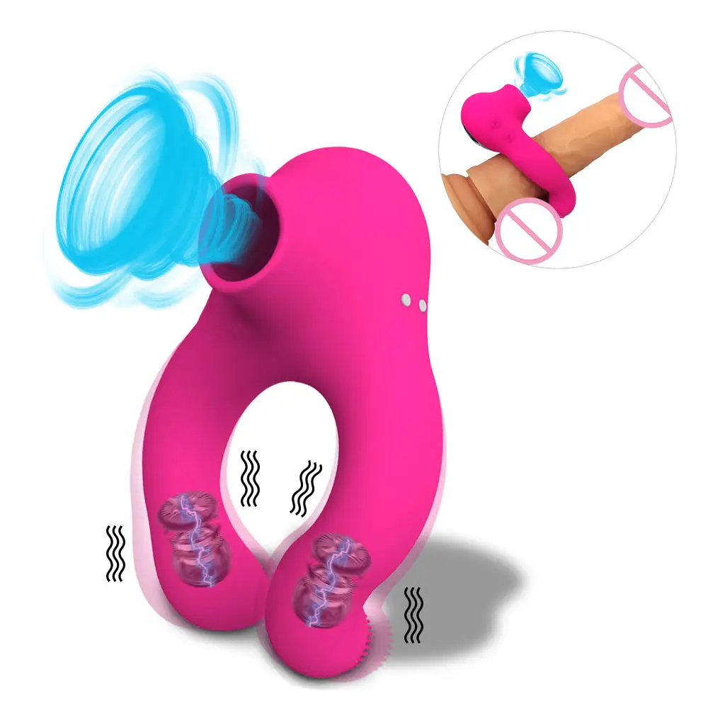 Venda quente 7 Sucking Electric Masculino Penis Cock Ring Vibratório Vibrador Sex Toys Homens para Casal Atraso Ejaculação Adulto Produtos