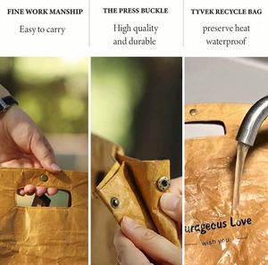 Bolsa Térmica Aislante de Papel Kraft y Aluminio Lavable para Entrega de Comida a Domicilio, Reciclable, para Llevar Comida - Product Image 2