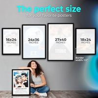 Cadre lumineux pour affiche de film rétroéclairé par LED noir 16 x 24 pouces, pour l'art mural, les images, la signalisation numérique, la publicité
