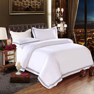 4pcs Breathable 60-count Embroidered 100% Cotton Duvet Cover and Pillowcase <strong>Bedding</strong> Sets Luxurious <strong>Percale</strong> for Hotel Use - Product Image 6