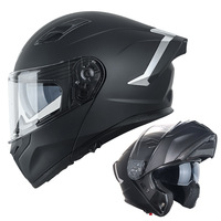 Casque de moto ABS à visière relevable avec double visière, certifié DOT et 3C, avec emplacement pour casque audio, idéal pour le dropshipping
