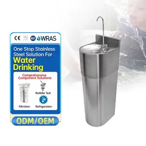 Air mancur minum Stainless Steel 304 umum terpasang di alas luar ruangan