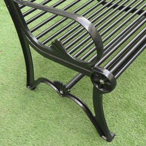 Садовая скамейка чугунная ножка со стальной трубой стул сиденье металлическое уличное скамейчное кресло на продажу - Product Image 4