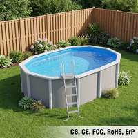 Piscine hors sol en acier galvanisé, équipement aquatique durable pour usage extérieur