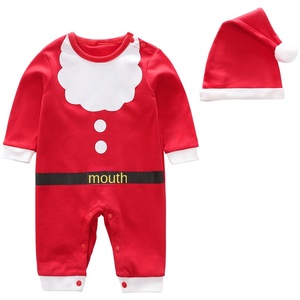 Combinaison de Noël pour bébé style coréen, style automne, grenouillère du Nouvel An transfrontalière, en coton à manches longues, pull avec capuche amovible - Product Image 5